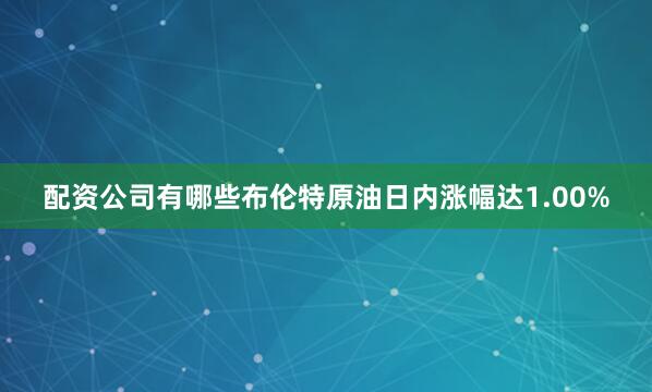 配资公司有哪些布伦特原油日内涨幅达1.00%