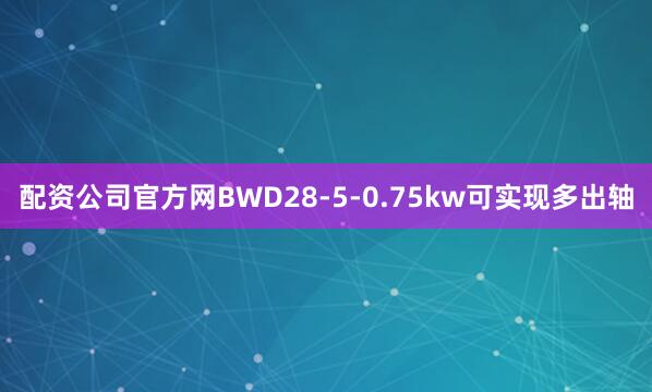 配资公司官方网BWD28-5-0.75kw可实现多出轴